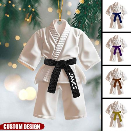Personalisierter Schwarzer Gürtel Weihnachtsschmuck - Jiu-Jitsu, Karate Geschenk